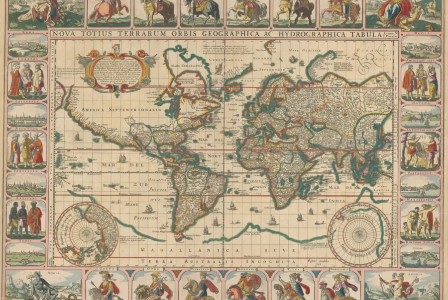 Frederik De Wit’s Nova Totius Terrarum Orbis Tabula 1654 Dutch Sea Atlas